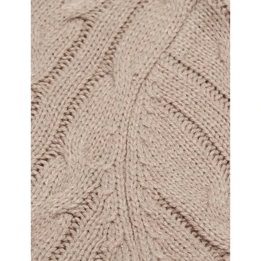 Arshiner Quarter Zip Sweater‎ Kids Size 140 Tan Cable Knit Mock Neck Pullover